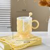 Cream Ice Cream Cup Ice Cream Cup High Foot Ceramic Mug Commercial Juice Cup Creative Dessert Cup with Mixing Spoon