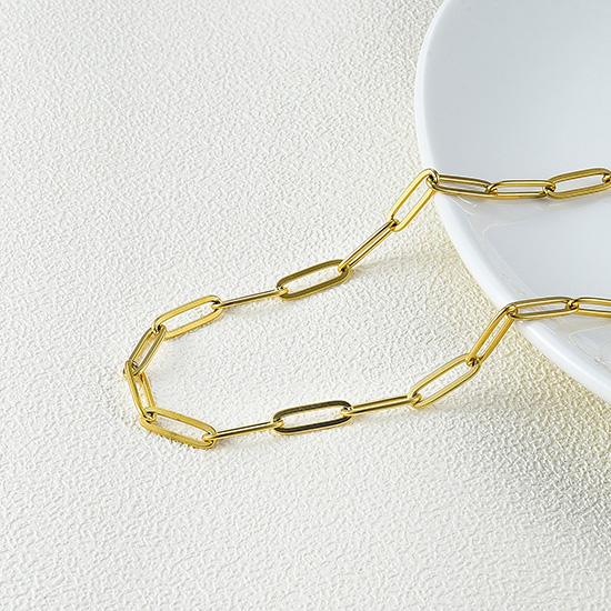 4mm Wide Dainty Stainless Steel Neck Chain Paperclip Necklace for Women Men Gold/Silver Choker Metal Jewelry Collar Gift