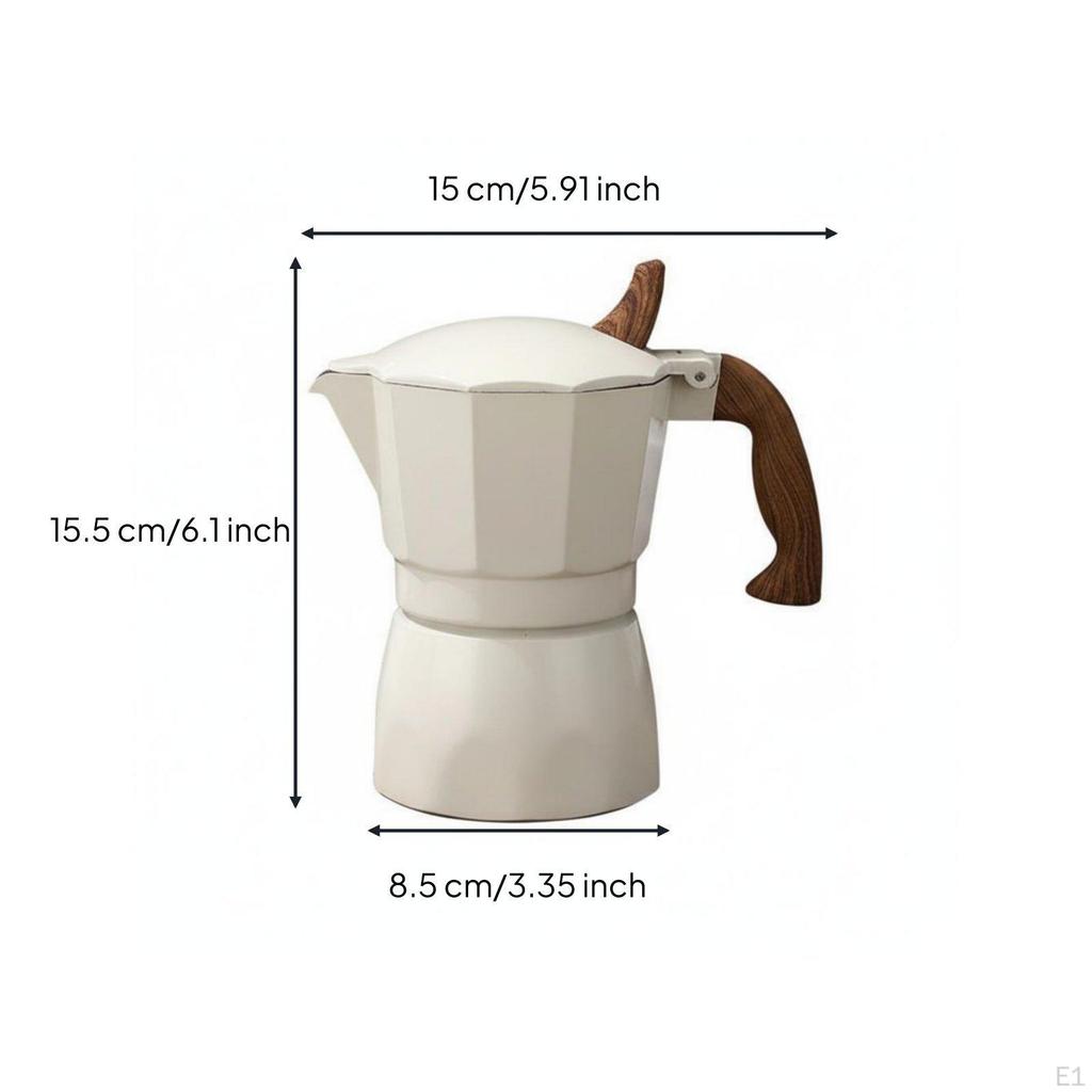 Espresso Pot Stylish Design Octagonal Aluminum Coffee Heat Resistant Handle Italian