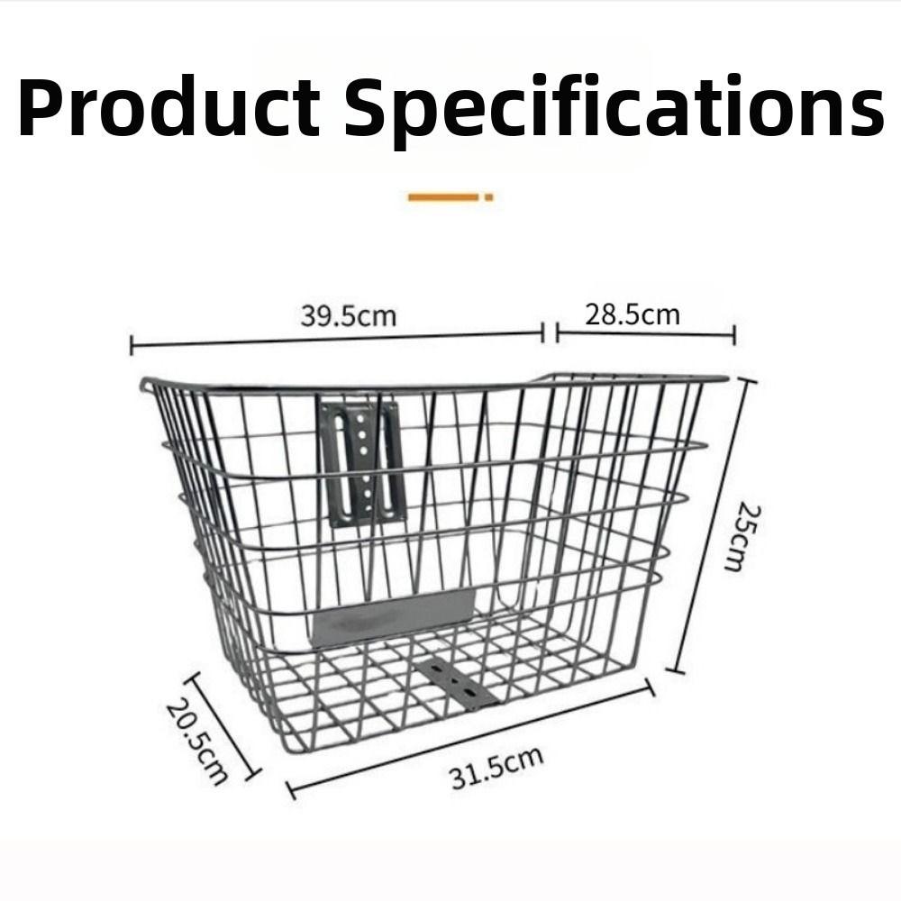 Metal Bicycle Rear Basket Easy To Install Backpack Storage Children's Folding Bike Accessories