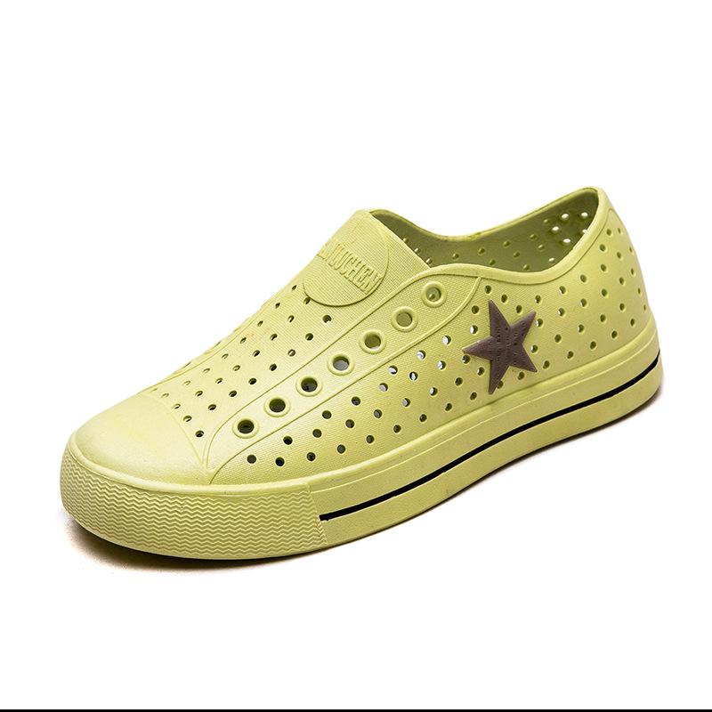 

Летние повседневные однотонные мужские и женские туфли с отверстиями для пары, обувь для отдыха на открытом воздухе, модная пляжная обувь на плоской подошве 38-39