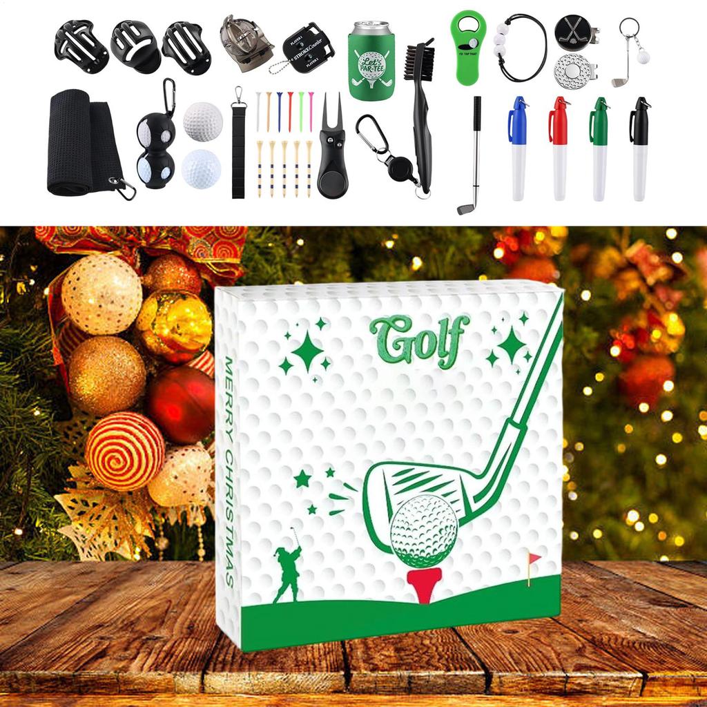 Weihnachts-Countdown-Kalender 24 Tage Golfzubehör Golfsport Adventskalender für Anfänger Enthusiasten Vater Sohn Freund
