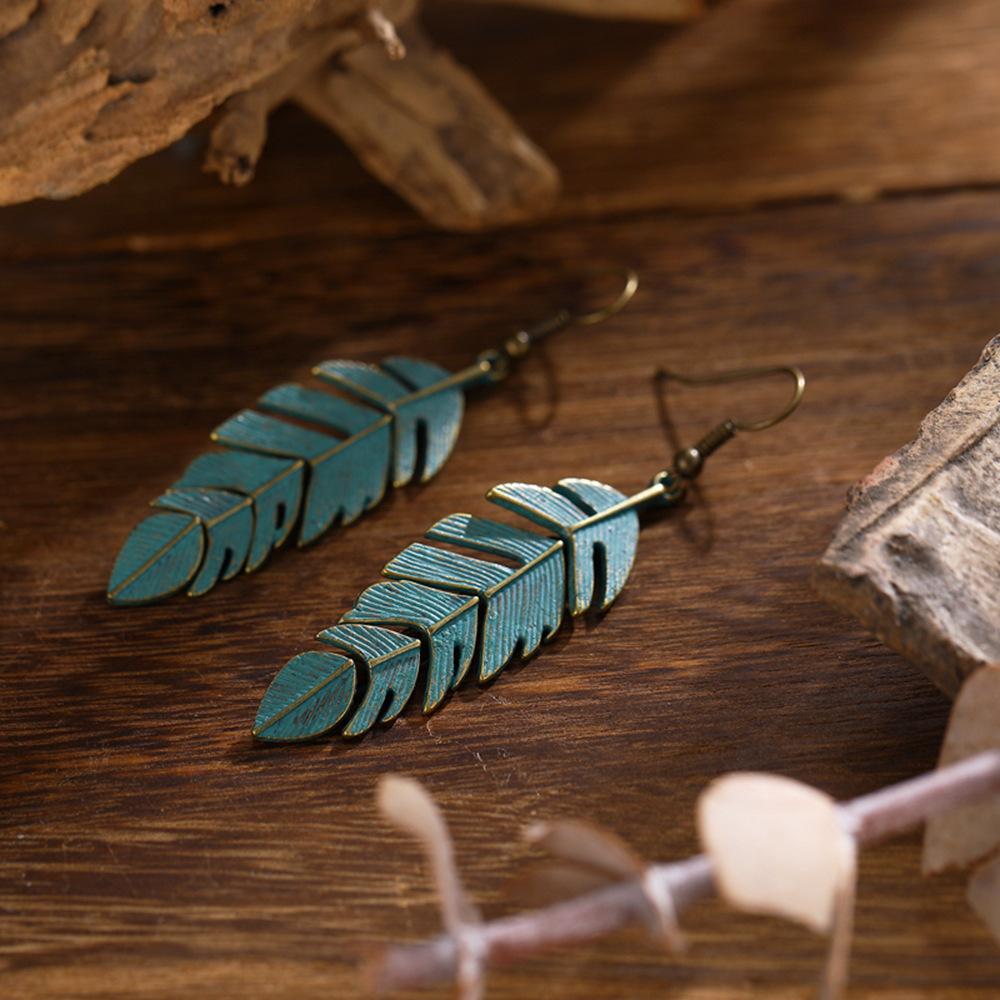 

Ebay Vintage Long Tassel Leaf Feather Ear Hanging Earrings Earrings