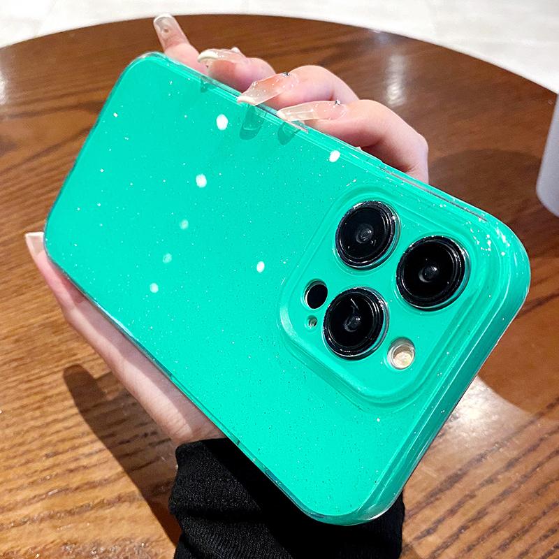 Coque Souple Néon Pailletée de Luxe Pour iPhone 17 16E 14 13Mini 12 11 Pro Max 15 17air Silicone Housse antichoc