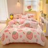 Winter Flannel Duvet Cover Rainbow Dual-color Soft Warm Quilt Cover Cozy Thick Comforter Cover for Adults Children Queen King