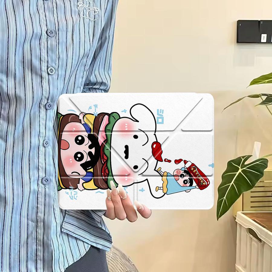 Cute Cra-yons Shin-chans Anime Tablet Case For iPad Pro 11th 10th 9th 8th 7th 12.9inch Pro 2025 Air 4 5 M3 M2 1 2 M4 11inch Mini