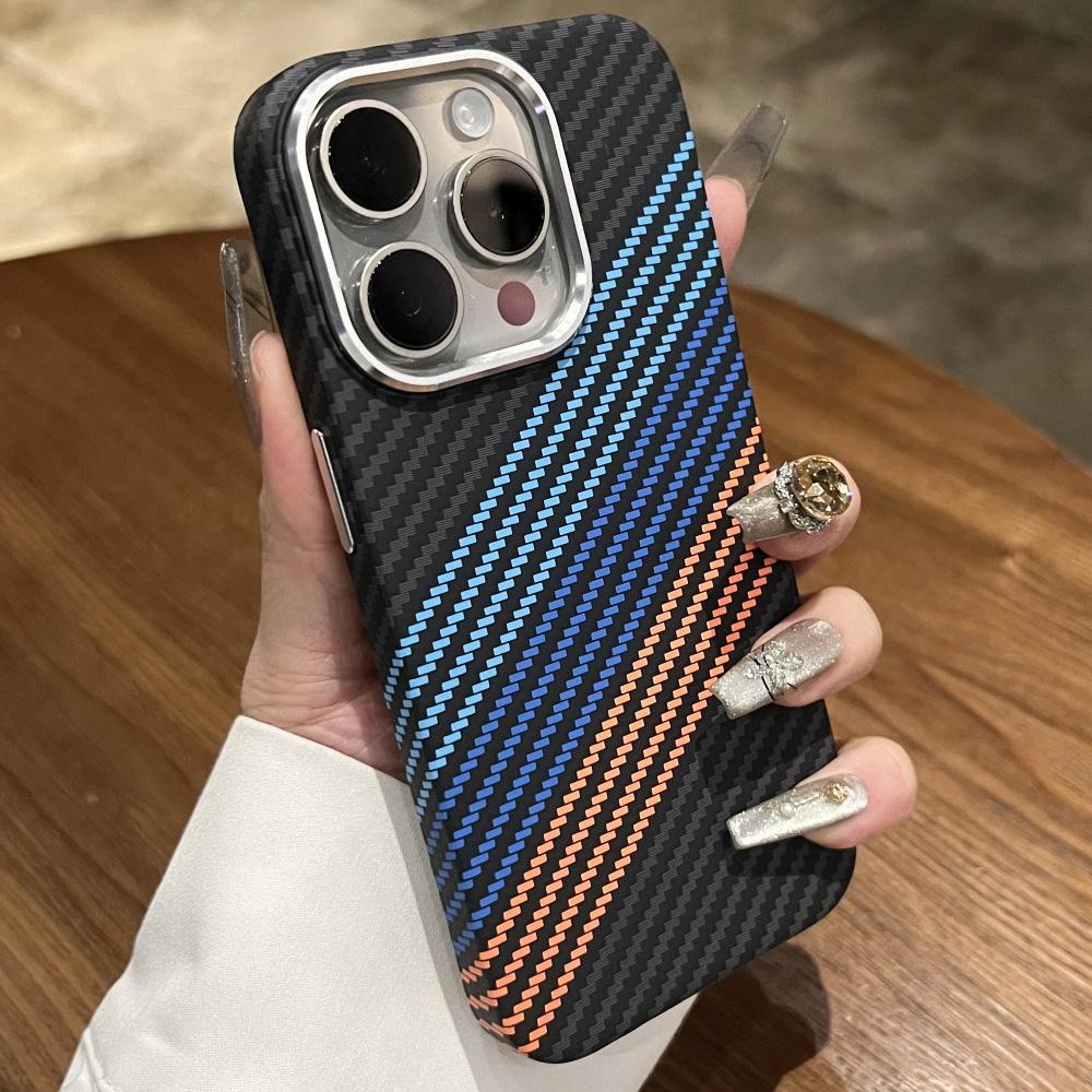 Carbon Fiber Pattern for Magsafe Magnetic Case for iPhone 15 14 Plus 13 12 11 Pro Max Wireless Charge Hard PC Matte Cover
