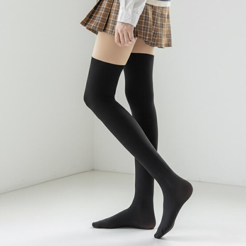Luanne Winter Fleece Two-Tone Stockings, Cold-Wet Tights, 200D R284