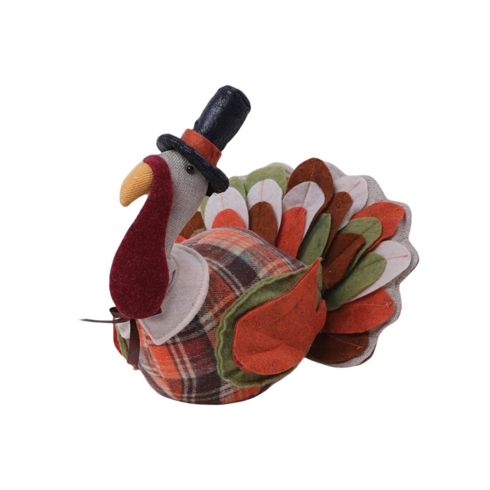 

Милый декор на День благодарения, плюшевые украшения в виде индейки, подарки ручной работы в виде индейки, осенняя мягкая кукла-индейка, настольные украшения для дома One Size