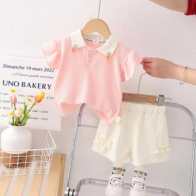 Baby Girls 2Pcs Summer Clothing Set Short Sleeve T-shirt and Pants Toddler Children's Casual Outfit Suit