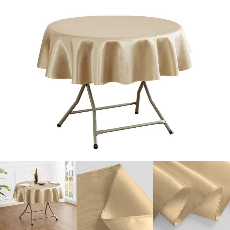 150/180/200cm Round Satin Tablecloth Bright Silk Tablecloth For Baby Shower Wedding Birthday Party Banquet Christmas Table Decor