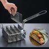 Taco Fryer Basket Holds 4 Shells V Shaped Rubber Grip Handle Stainless Steel Taco Shell Fryer Rack Holder for Baking