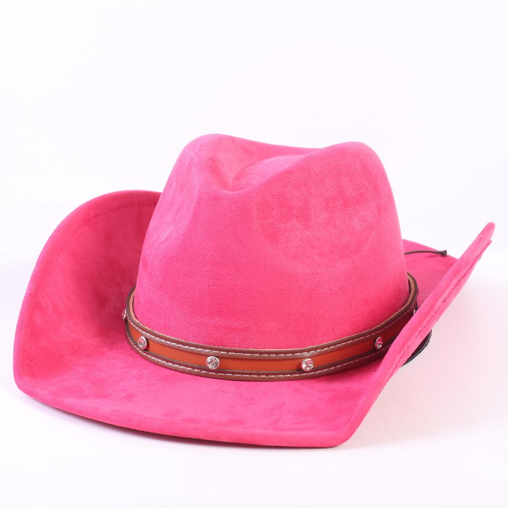 Popolare cappello da cowboy western classico in camoscio europeo e americano, cappello a tesa larga moda uomo e donna per l'ombra
