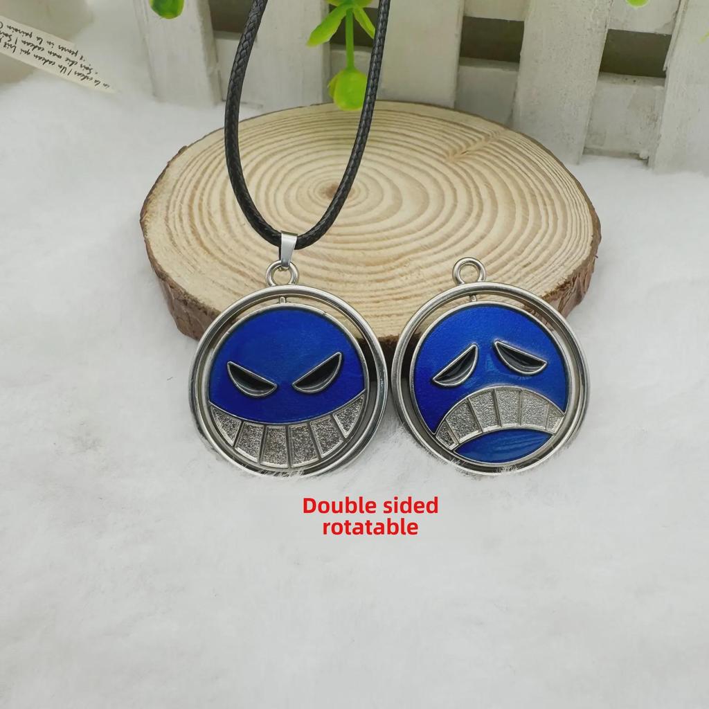 One Piece Whitebeard & Fire Fist Ace Rotating Brooch Necklace & Hat Cosplay Accessories