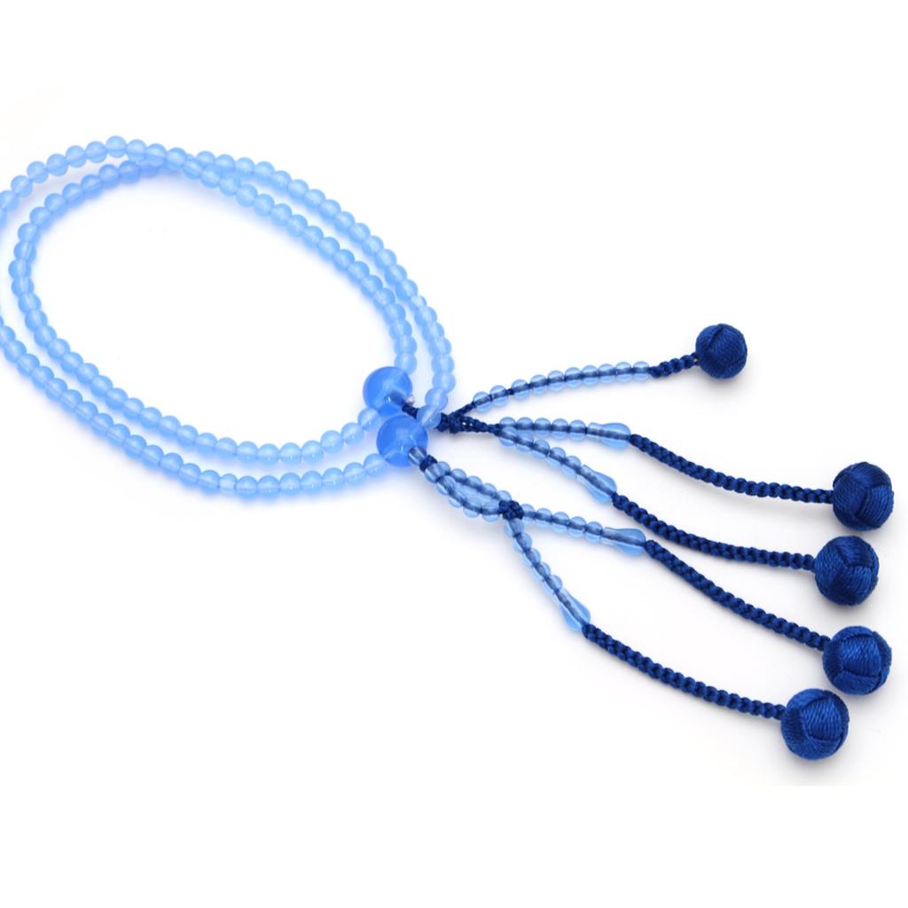 Soka Gakkai Prayer Marine Odamaki Premium Beads, Blue, Bonten, Tassel, SGI, Women's