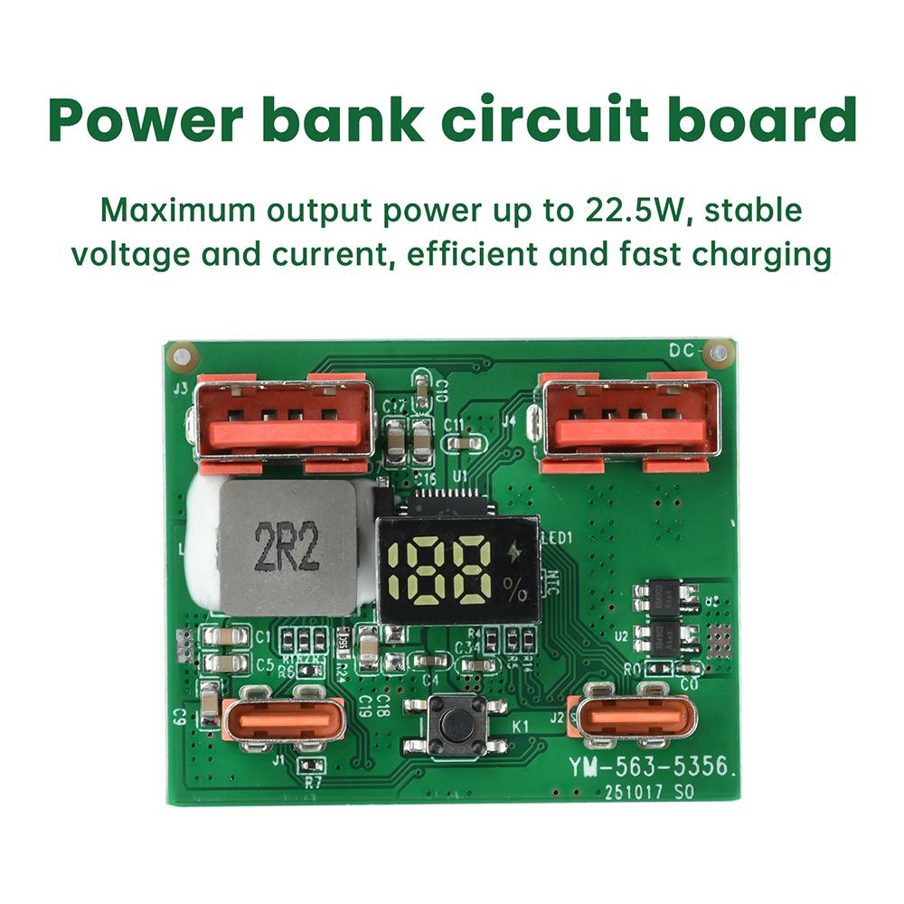 22.5W Fast Charging Power Bank Motherboard DIY Lithium Battery mobile power circuit board supports PD QC VOOC Quick Charging