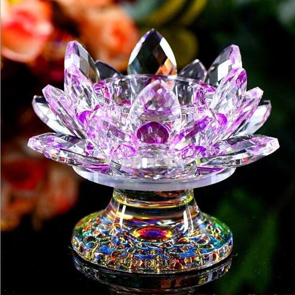 Tall Feet Quartz Crystal Lotus Multicolor Tall Feet Lotus Figurines  Wedding Party