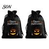 Lightweight Candy Carriers 2Pcs Halloween Pumpkin Drawstring Bags for Treats, Retro Burlap Pattern Party Favors Trick or Treat Bags, Portable