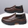 One-pedal British Casual Leather Shoes Soft Sole First Layer Cowhide Business Men's Shoes Non-slip Sewing Line Four-season Large Size