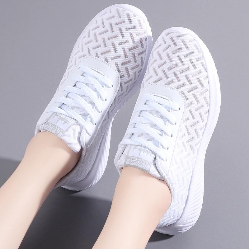 Fashion Women Running Walking Shoes Mesh Light Sneaker Fitness Sport Flats Comfortable Breathable Black Fitness Size 35-42 Loafers