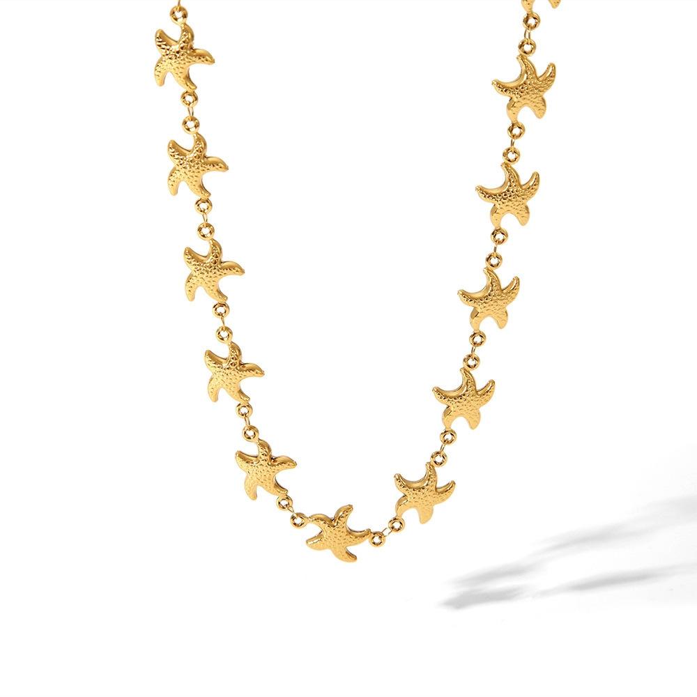 Summer New Necklace Female Starfish Shell Pendant Jewelry Light Luxury Fashion Niche High-end Accessories