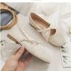 Ladies Footwear Round Toe Beige Slip-on Women's Flat Shoes Pearl Non Spring Elegant and Fashionable Quick Delivery Wholesale Y2k