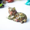 Resin Encrusted Natural Crystal Chips Resin Cat Figurine Home Decor Gift For Friends