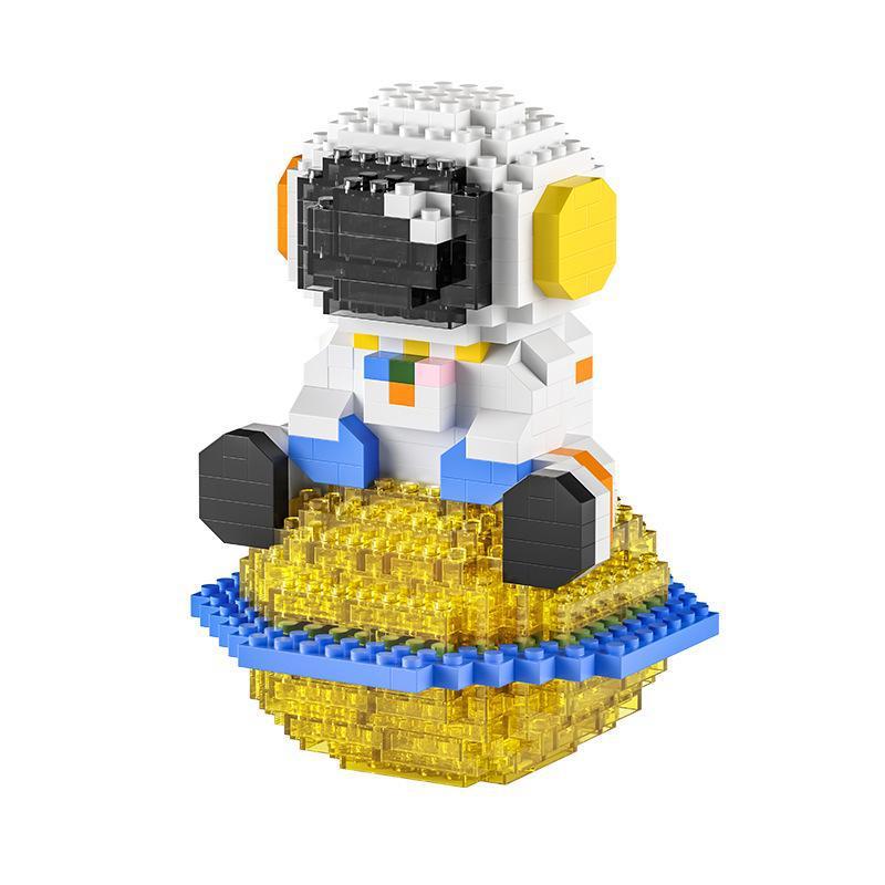 Illuminated Astronaut Astronaut Cartoon Doll Building Block Series Assembled Children's Toy Gift