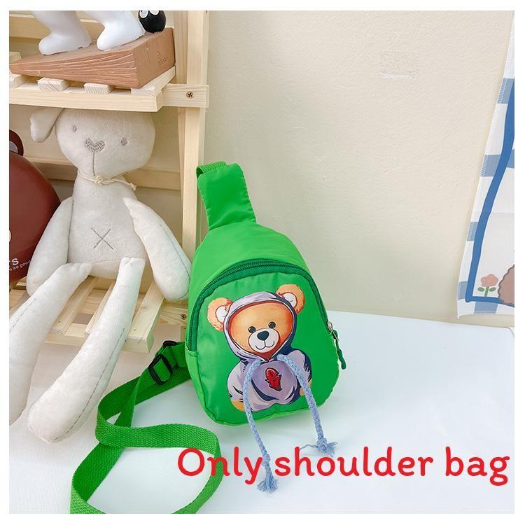 Hoodie Cartoon Teddy Bear Pattern Children Travel Shoulder Bag Oxford Material