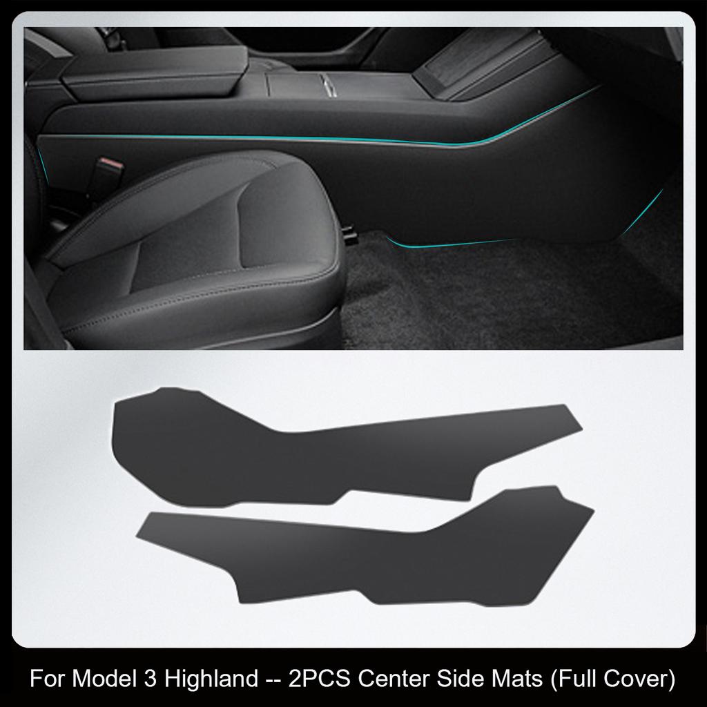 For Tesla Model 3 Highland 2024 Door Sill Strip Guard Mat Trunk Threshold Protector Side Anti-kick Pad Magic Hook Installation