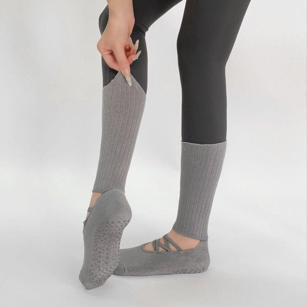 Mid Tube Length Grip Pilates Socks Breathable Fabric Strappy Grip Sock  Fitness Activities