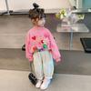 Korean Girls Spring Autumn Sweatshirt 3D Decorative Fashionable Top For Kids And Toddlers