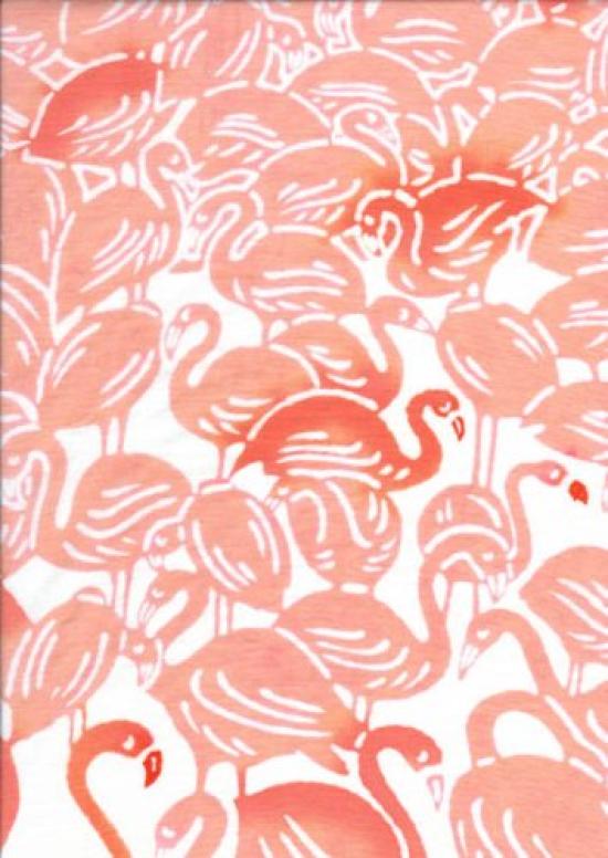 

Tenugui Hand Made in Flamingo Niwa-zome Towel, Chu-dyed, 100% Cotton, Japan, розовый