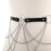 Pentagram Körperkette Schmuck Sexy Taillengürtel mit Ketten Festival Mode Party Schmuck für Frauen Mädchen Gothic Accessoires