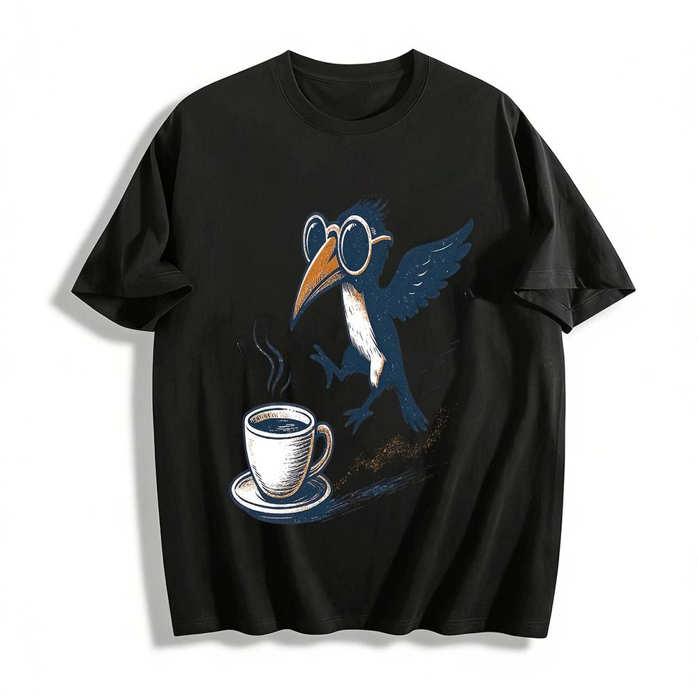 

Funny Glasses Toucan Coffee Graphic Casual T-Shirt Pure cotton T-shirt XXS