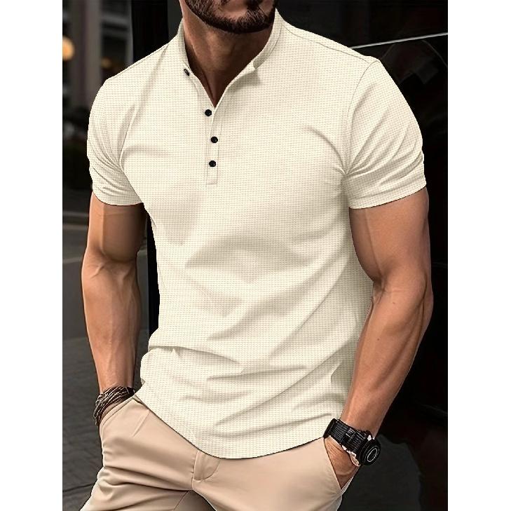 Polo estiva ad asciugatura rapida con risvolto e tasca con bottone, per uomo, sportiva, fitness e casual, vestibilità slim, da lavoro quotidiano