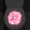 Luminous Pink Floral Toilet Sticker Self-Adhesive Removable Fluorescent Decals Bathroom Wall Stickers Home Decor