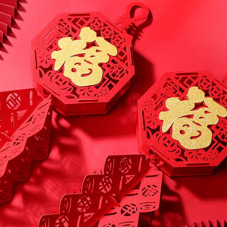 2025 Year of the Snake Spring Festival Firecracker Pendant Chinese New Year Lucky Character Pendant Home Store Decoration Gift