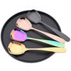 1Pcs 304 Stainless Steel Rice Serving Spoon Gold Square Spoon Ladle Dessert Ice Cream Table Spoon for Party Restaurant Kitchen Dinnerware