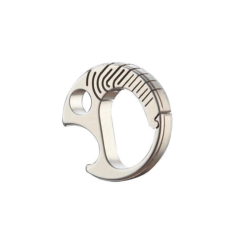 Titanium Fish-shaped Carabiner Bottle Opener Keychain - EDC Tool & Backpack Connector