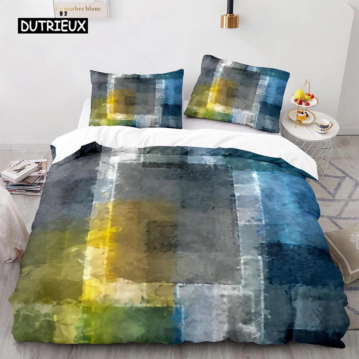 

Комплект постельного белья в полоску из полиэстера, зеленого, синего, черного цвета в полоску, с принтом в клетку, пододеяльник размера «king size», мягкий комплект постельного белья для подростка 70x133cm 2pcs