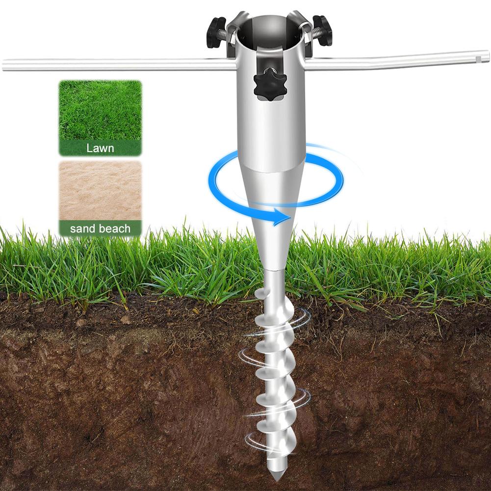 Beach Umbrella Sand Anchor Heavy Duty Metal Umbrella Stand Portable Umbrella Anchor Base for Outdoor Yard Garden