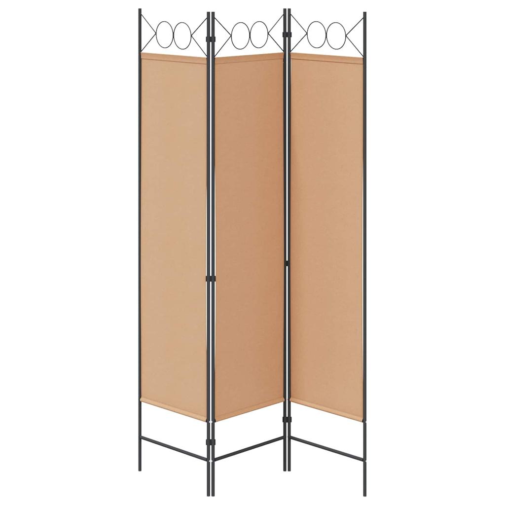 3 Panel Room Divider Beige 120 X 180 Cm Fabric
