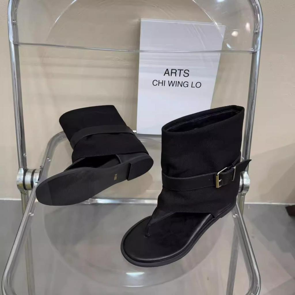 Popular! Summer new toe belt buckle flat bottom inner height increase high top cool boots rear zipper fashion sandals women's models