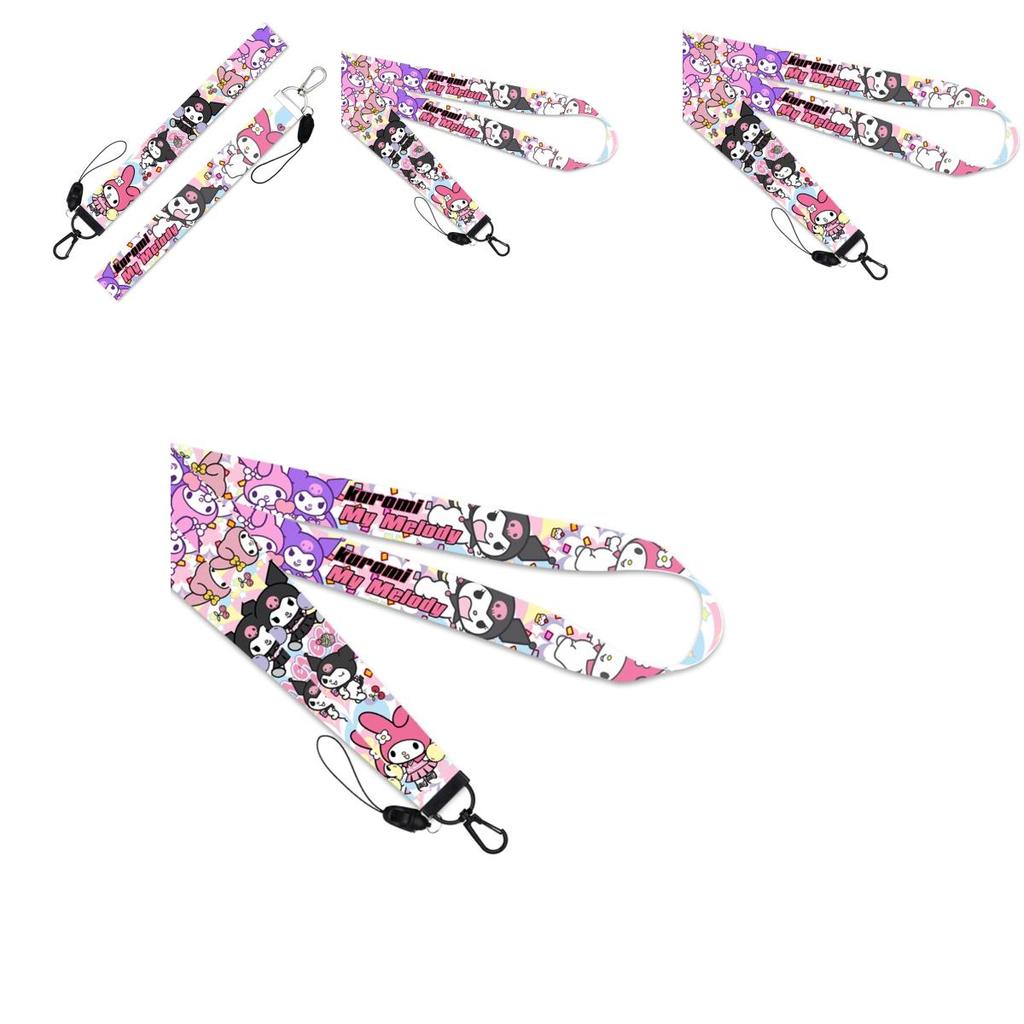 Sanrio Kuromi Character Phone Lanyard Vibrant Colors Soft Material Anime Style!