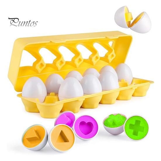 

Набор из 12 парных яиц для малышей, сортировщик с распознаванием цветов и чисел, развивающие игрушки для развития мелкой моторики, обучающая игра STEM, подарок A