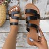 Fashion Women's Solid Color Slides, Lightweight Flat Slip On Walking Slides, Comfort Beach Slides Fashion Shoes for Women Plus Size 42