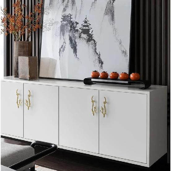 Cabinet Hardware 2Pack Chinese Style Pure Copper Handle Wardrobe Drawer Handle Antique All Copper Cabinet Cabinet Door Handle,Plum Blossom Type Large