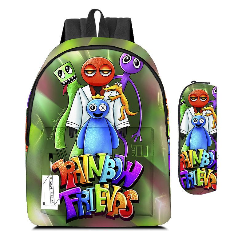 Rainbow Friends Elementary School Bag Two-Piece Rainbow Friends Children'S Cartoon Backpack Pencil Case