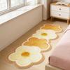 Yousheng Faux Cashmere Flower Area Rug Non-slip Washable Absorbent Plush Floral Floor Mat Home Living Room Bedroom Bathroom Decoration